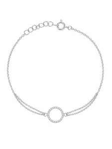 Šperky Nina – Dvojitý stříbrný náramek Karma se zirkony (16 – 20,5 cm) 925/1000 - nar 550