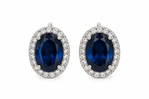 Šperky Nina – Stříbrné náušnice Královská modrá ve stylu Lady Diana (12 mm) - ns kam 501