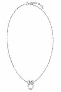 Šperky Nina – Stříbrný náhrdelník Sovička se zirkony (45,5–50 cm) - nahr 557