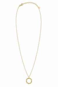 Šperky Nina – Pozlacený stříbrný náhrdelník Kroucený kruh (40,5–44,5 cm) - ret zlac 45