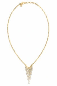 Šperky Nina – Pozlacený stříbrný náhrdelník Kaskáda zirkonů (38–43 cm) - ret zlac 52