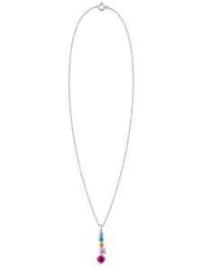 Šperky Nina – Stříbrný náhrdelník Kaskáda s barevnými zirkony (45 cm) - nahr 571