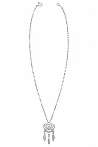 Šperky Nina – Stříbrný náhrdelník Lapač snů Srdce se zirkonem (45 cm) - nahr 573