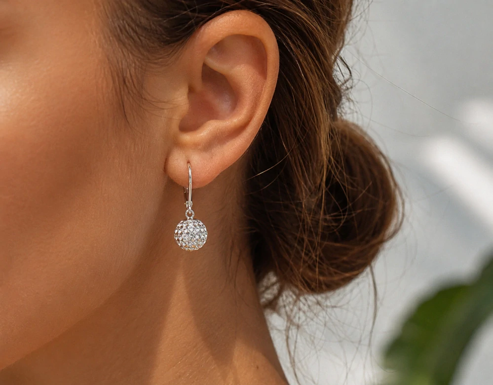 Stříbrné náušnice s kamínky Swarovski