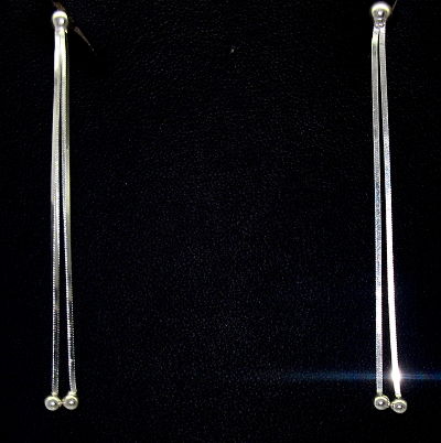 Šperky Nina - Stříbrné náušnice bez kamínku dlouhé 925/1000 - ns ag H 0145