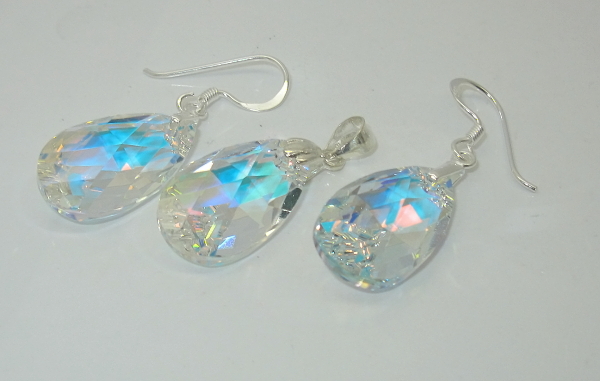 Šperky Nina - Souprava Swarovski elements Kámen slza - set ag H 021