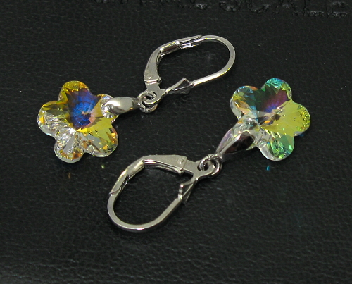 Šperky Nina - Stříbrné náušnice 925/1000 s kamínky Swarovski komponent - ns ag kam H 0156