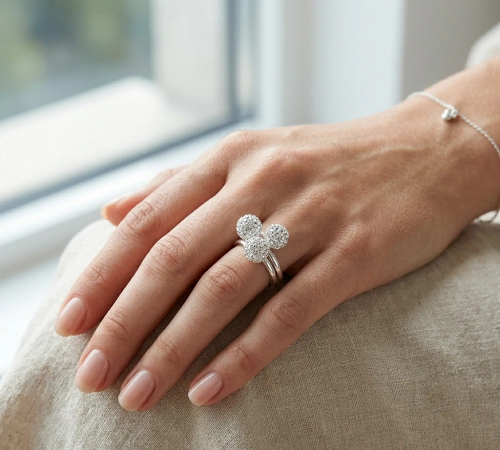 prsten Swarovski komponent 925/1000 - pr kam H 058