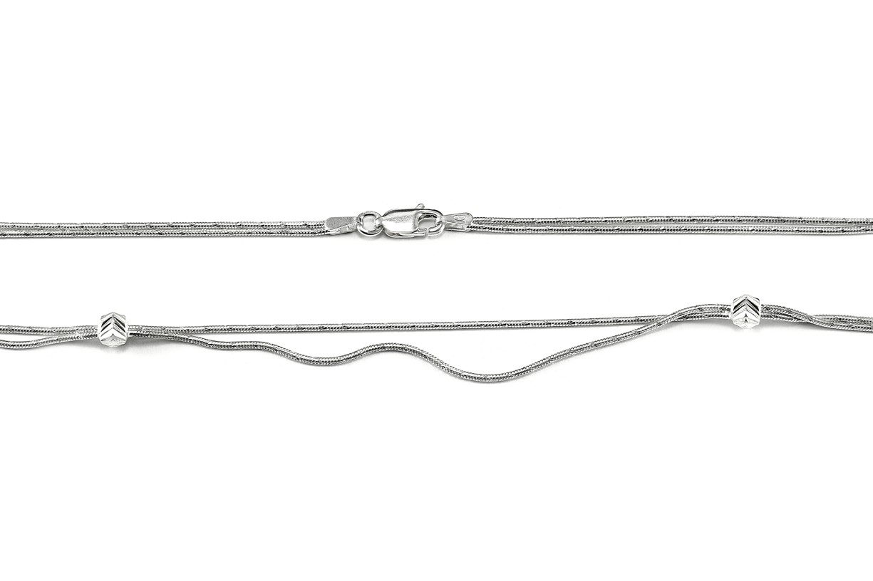 Šperky Nina - Dvojitý stříbrný náhrdelník „Propletená elegance“ 925/1000 – 7,6 g - nahr ag H 014