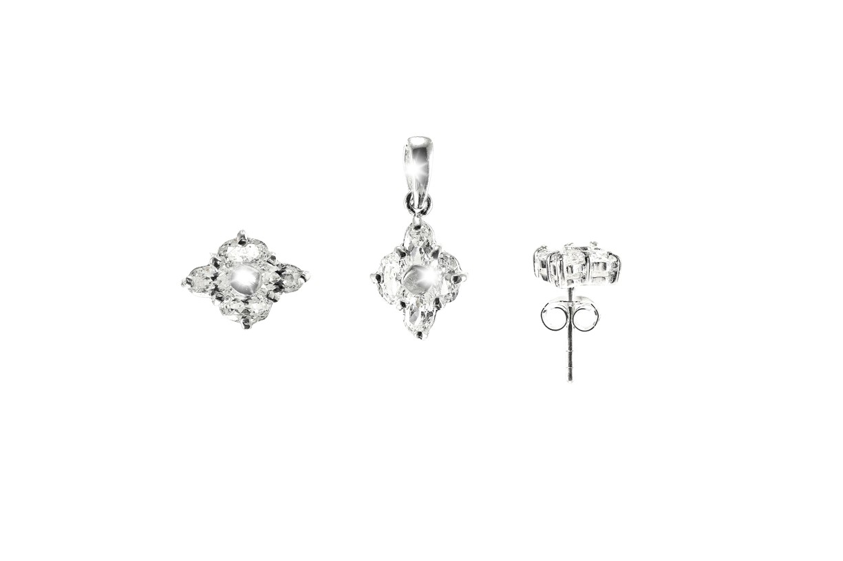 Šperky Nina - Stříbrný set 925/1000 s kamínky zirkon - set ag H 076