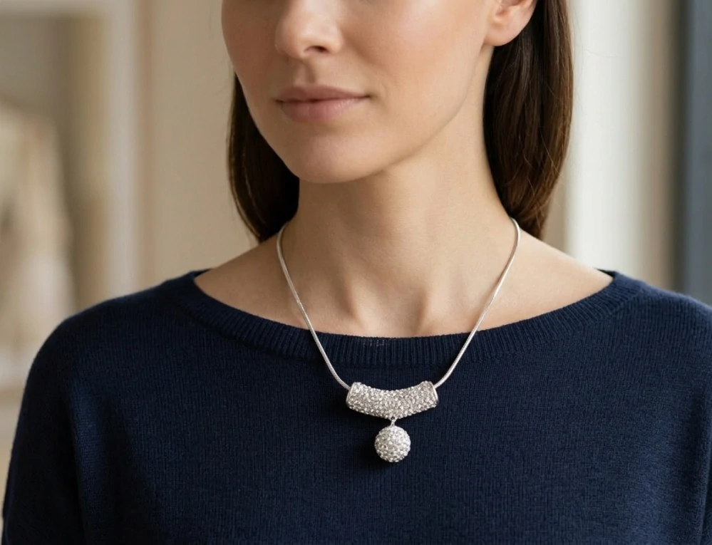 Šperky Nina - Stříbrný náhrdelník 925/1000 s krystaly Swarovski - retpri ag H 004