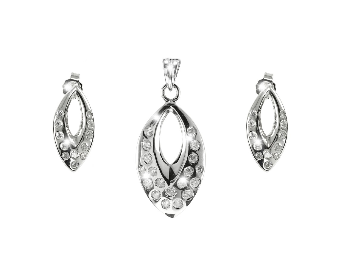 Šperky Nina - Stříbrný set s kamínky zirkon 925/1000 Adele - set ag H 079