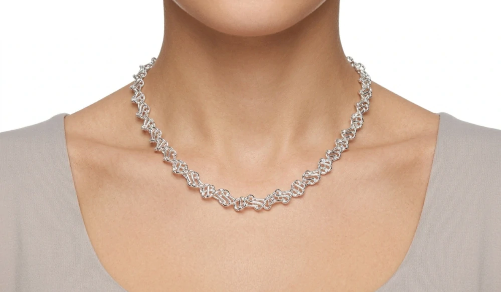 Šperky Nina - Masivní stříbrný náhrdelník s ozdobným vzorem 925/1000 - nahr ag H 046
