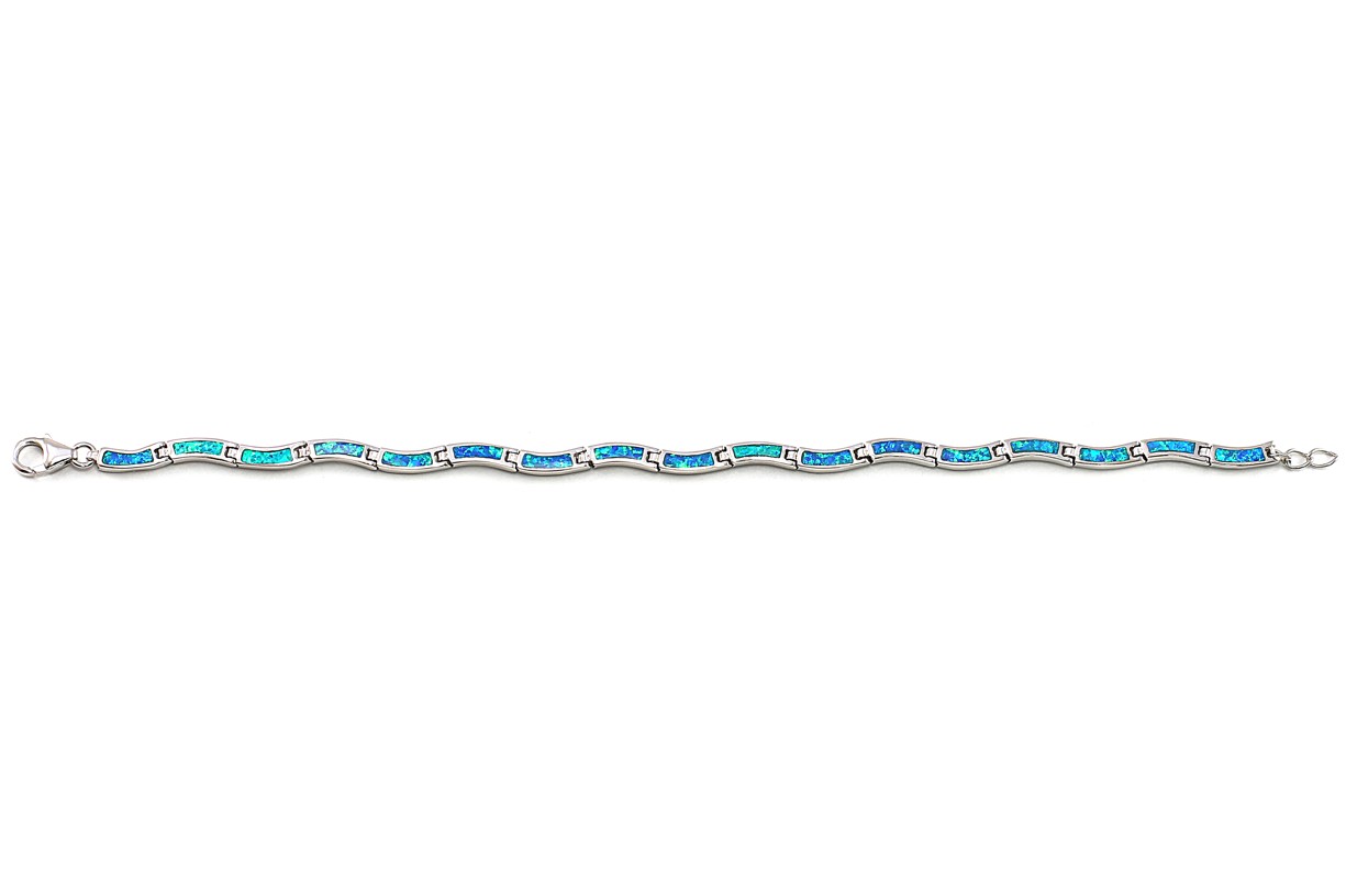 Šperky Nina - Stříbrný náramek opál 925/1000 - nar ag H opal 001