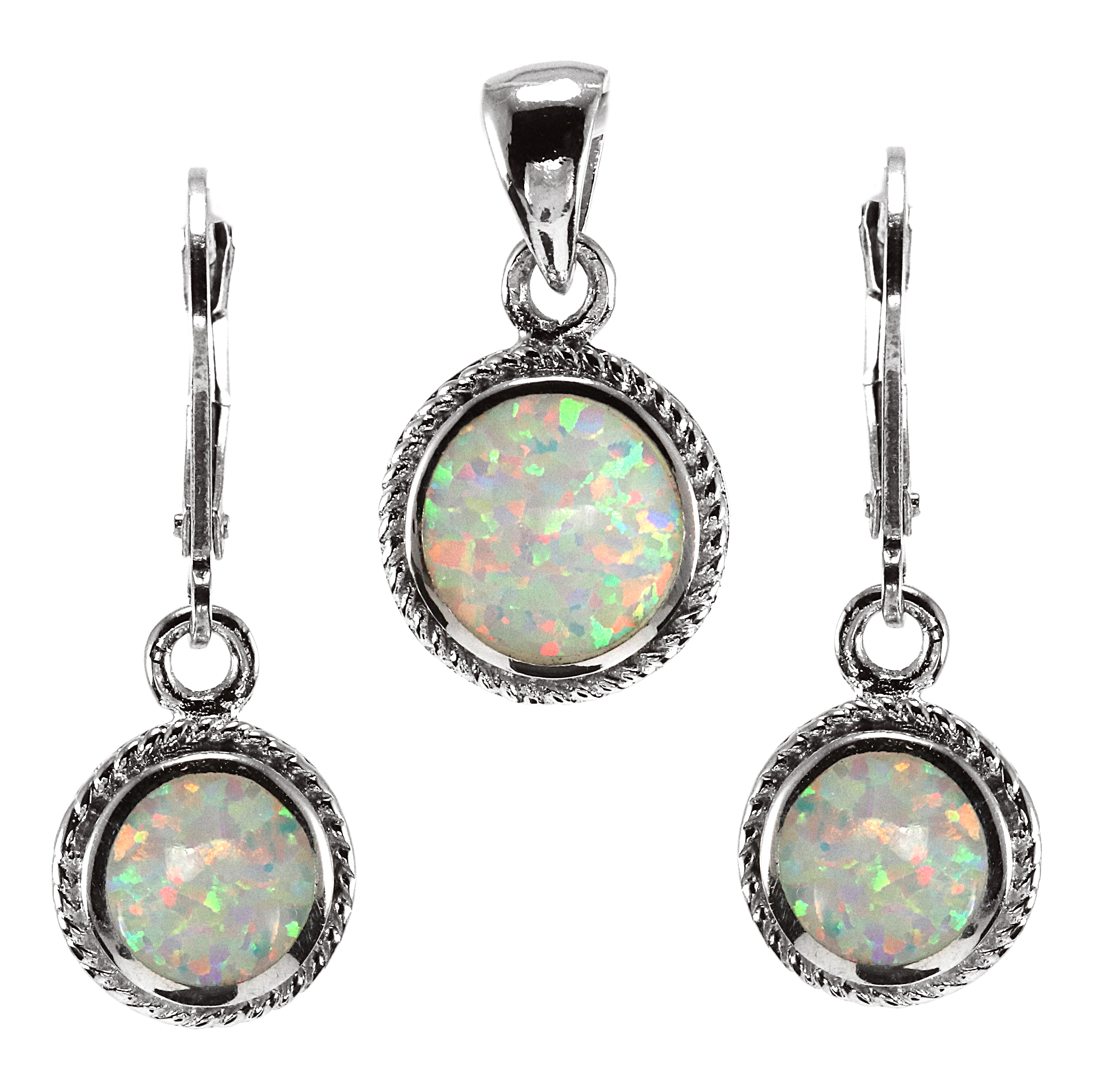 Šperky Nina - Stříbrný set opál  - set ag H 091