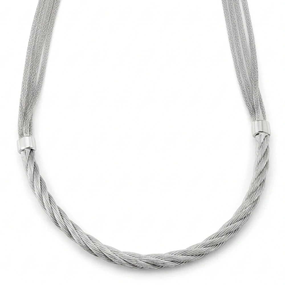 Šperky Nina - Masivní stříbrný náhrdelník Elegance 925/1000 – pletený design - ret ag H 194