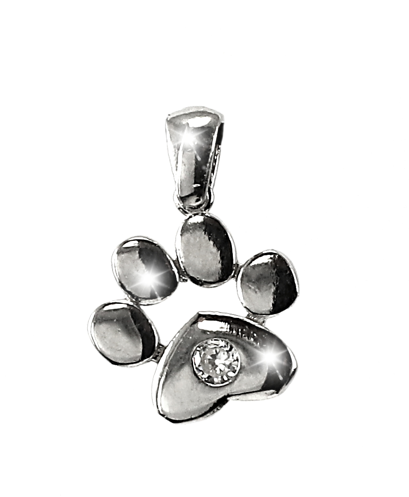 Šperky Nina - Stříbrný přívěšek s kamínky - tlapka 925/1000 - pri ag kam H 289
