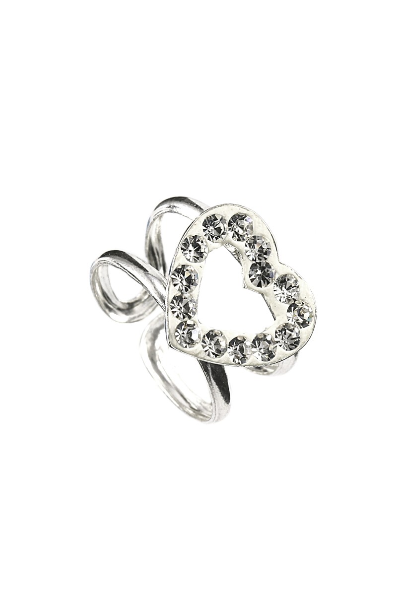 Šperky Nina - Stříbrný dětský prsten zirkon srdce  Swarovski komponent 925/1000 - prst ag kam H 010