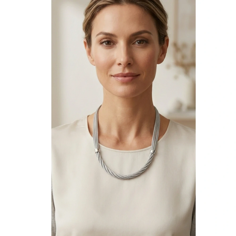 Šperky Nina - Masivní stříbrný náhrdelník Elegance 925/1000 – pletený design - ret ag H 194