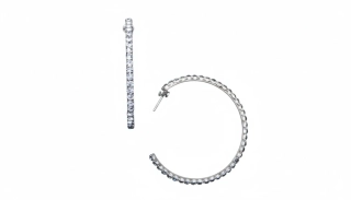 Šperky Nina - Velké stříbrné kruhy se zirkony (40 mm) – 925/1000 - ns ag kam H 299