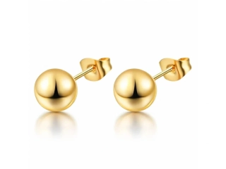 Šperky Nina - Zlacené stříbrné náušnice Pecky 3 mm 925/1000 - ns zlac 001